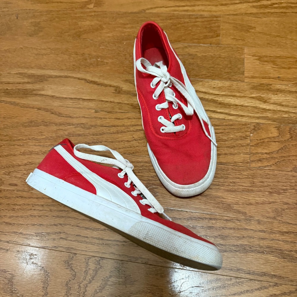 Puma El Loch Core Red Canvas‎ Low Top Sneakers Mens 7.5 358200-03